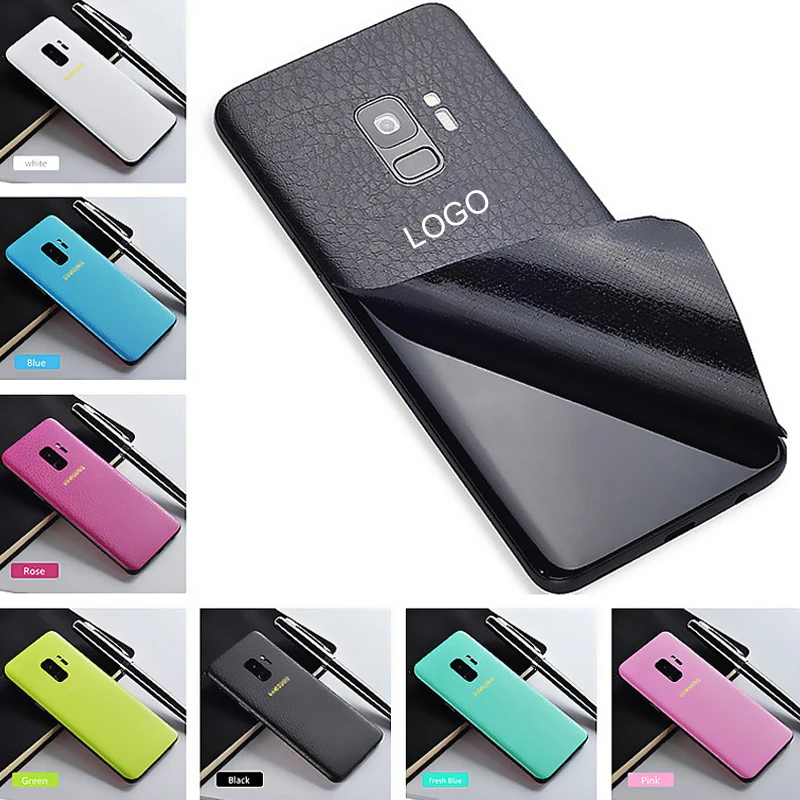 

Leather Skin Pattern Sticker For Samsung S10 S9 S8 Plus Back Film Thin Protector Protective Cover Paste Rear Decorative Sticker