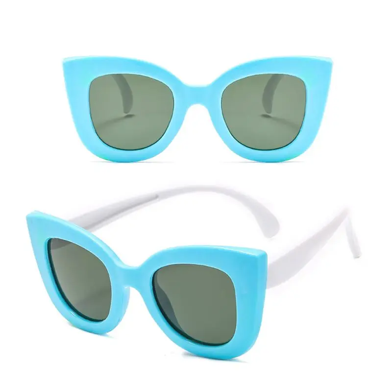 Детские солнцезащитные очки для мальчиков и девочки; Дети солнцезащитные очки "кошачий глаз", Ультра-мягкий силиконовый UV400 R9CF