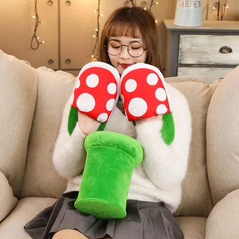 

Women Halloween Carnival Fancy Funny Flower Cosplay Shoes Super Mario Cannibal Flower Piranha Slip on Home Wear Slippers