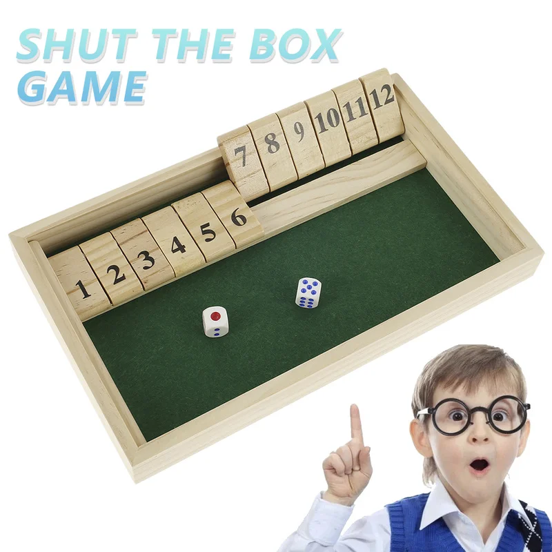 Набор настольных игр Shut The Box цифровые игральные кости Deluxe двухсторонние с 12