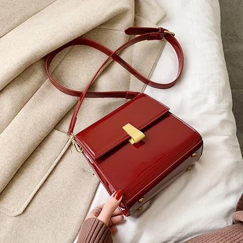 

Simple Style Vintage Leather Crossbody Bags For Women Lock Luxury Shoulder Messenger Bag Female Travel Handbags and Purses