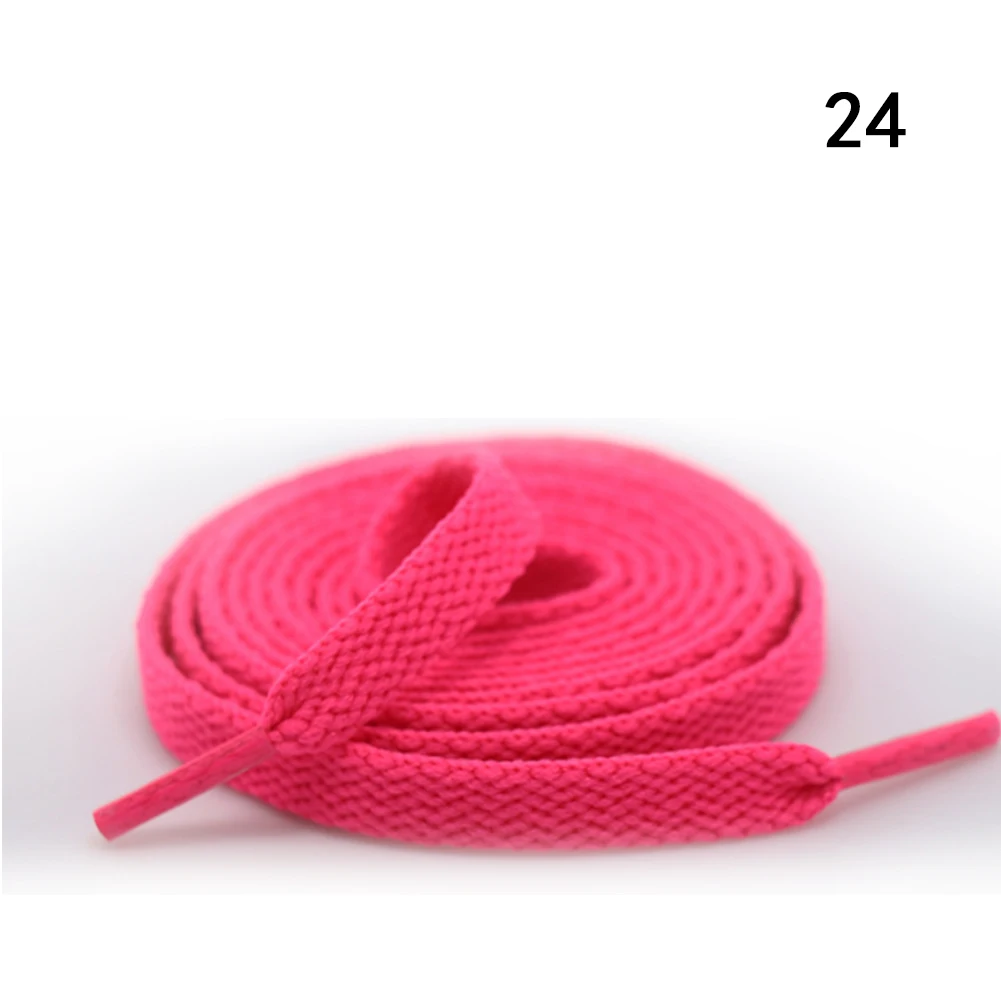 fluorescent pink 1 пара цветных шнурков для кроссовок, плоские шнурки, походные ботинки, шнурки для обуви, цветные шнурки для кроссовок, Прямая поставка - Цвет: fluorescent pink