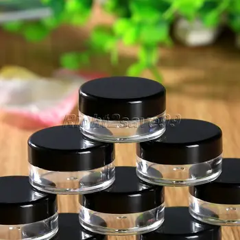 

10Pcs 5ml Mini Cosmetic Portable Empty Cream Jar Pot Eyeshadow Makeup Cosmetic Container plastic bottle black rose red beauty