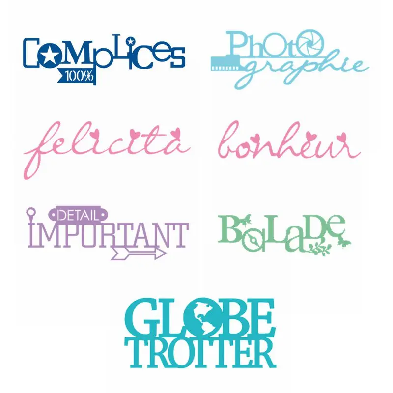 

French Words Complies Balade Letter Alphabet Metal Cutting Dies Stencil Scrapbooking Craft Making Cards New Arrival Dies 2019