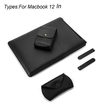

Liner Sleeve Leather Laptop Bag Protective Cover Power Adaptor Mousepad Waterproof Soft Case 4pcs For Macbook Air/pro