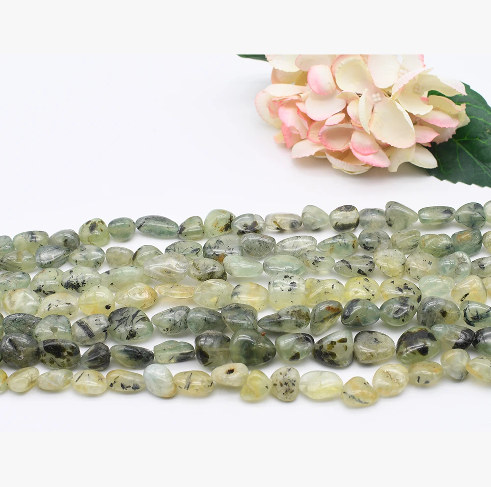 13-16x15-22 Natural Prehnites Beads Irregular Oval Genuine Stone Loose Spacer Beads For Jewelry DIY Making Bracelet 15''