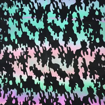 

Lychee Life 45x150cm Rainbow Night Iridescence Reflective Fabric Personality Nylon Sewing Fabric Shoe Bag Clothing Material