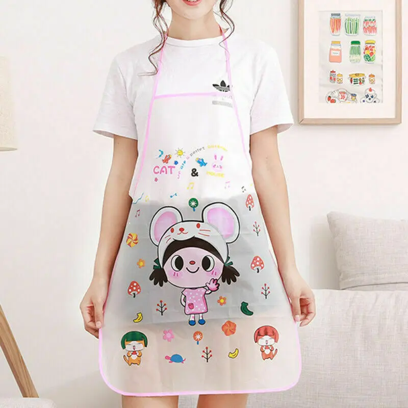 1pcs Cute Cartoon Animal Women Waterproof Apron Kitchen Restaurant Cooking Aprons Anti-oil Bib cocina BBQ Baking tablier