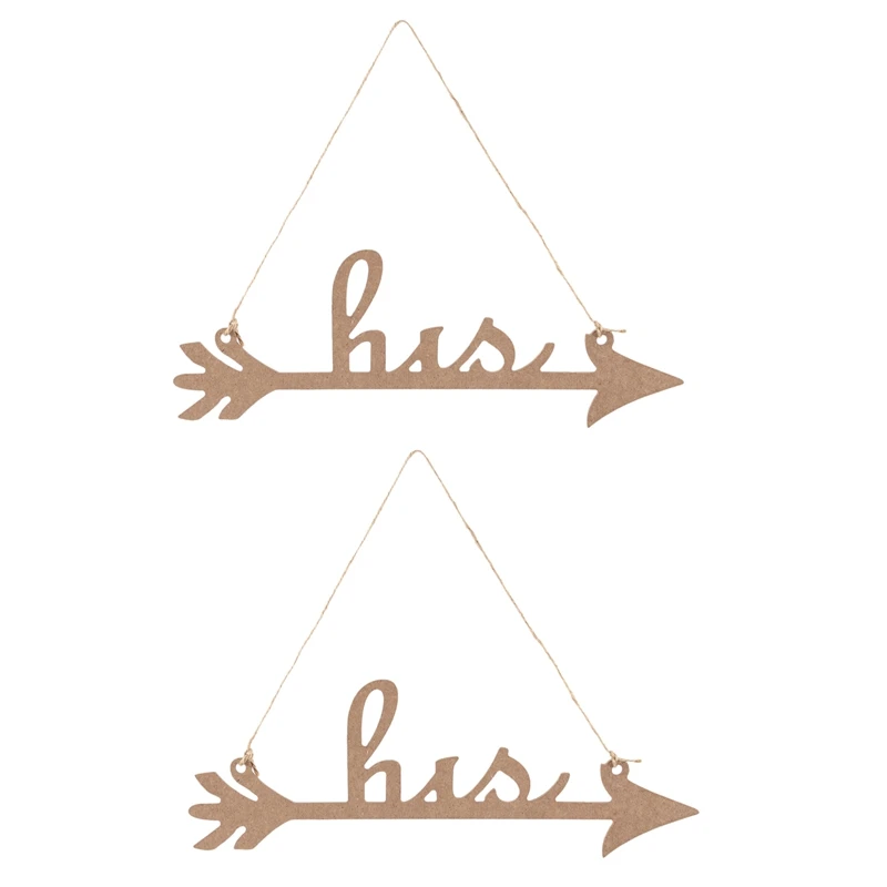 

His and Hers Arrow Chair Signs for Wedding Decoration, Home Decor Wood