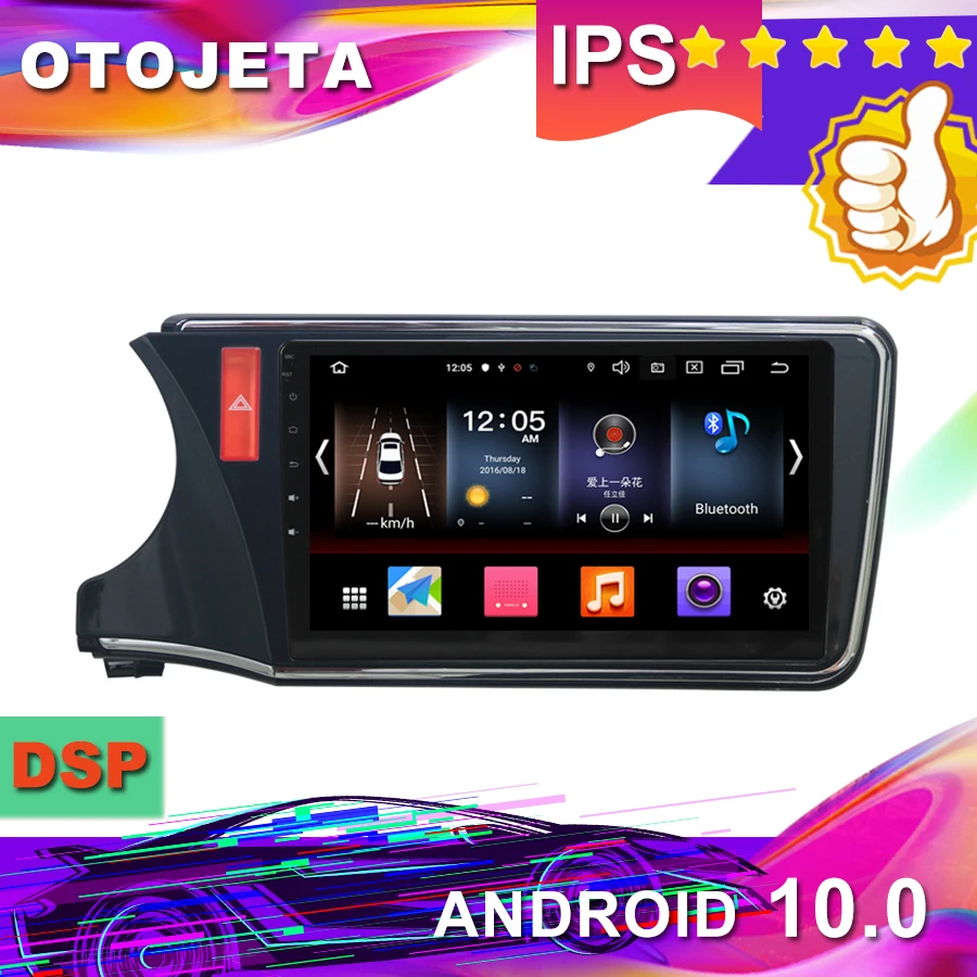 Новое поступление 10," Android 10,0 Автомобильный gps для Honda City Автомобильный Радио автомобильный мультимедийный 1080P магнитофон bluetooth навигация