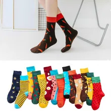 Модные женские длинные носки в стиле Харадзюку с забавным животным узором; meia happy woman; носки в Корейском стиле для женщин; модные носки