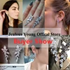 2022 Fashion Leaf Zircon Drop Earrings for Women White Gold Color Crystal Wedding Earrings Bridal Jewelry Gift brinco ► Photo 3/6