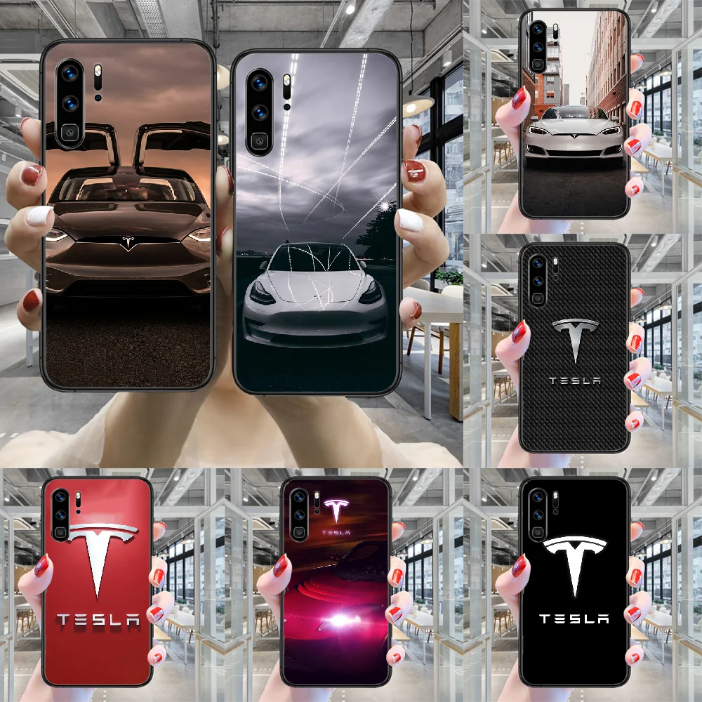 Чехол для телефона Teslas с логотипом электрического автомобиля Huawei P Mate Smart 10 20 30 40