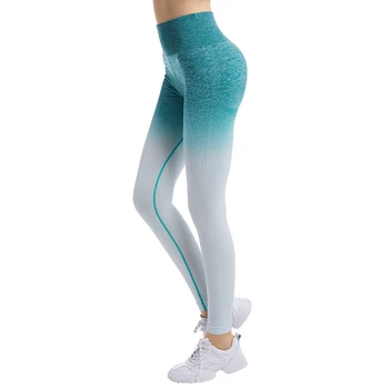 

Kureas Fitness Leggings Women Stretchy Workout Push Up High Waist Butt Skinny Pants Breathable Quick-dry Gradient Macarons