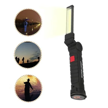 

Portable 5 Mode Torch COB Flashlight USB Rechargeable LED Work Light Magnetic COB Lanterna Hanging Hook Lamp for Outdoor Camping