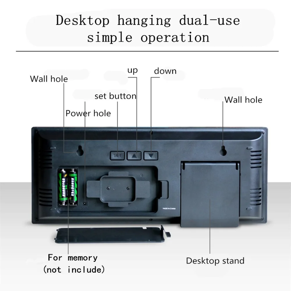 Функция дневного света светодиодный электронные часы с thermometerHD светодиодный большой экран настенные часы дома настольные календари