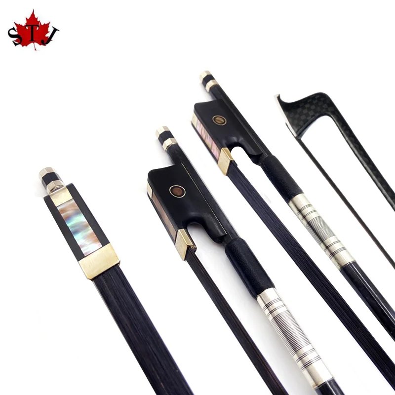 1 pcs New light black Grid carbon Fiber plaid viola bow,Copper Mounted