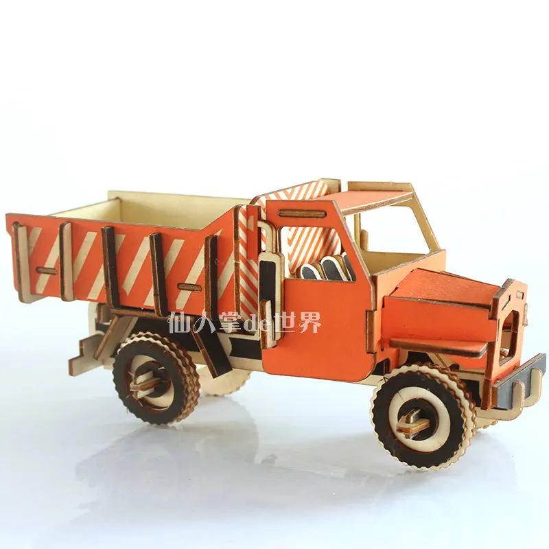 3D деревянная модель головоломка игрушка ручная работа сборка древесины инженерный автомобиль вилочный погрузчик самосвал дерево ремесло