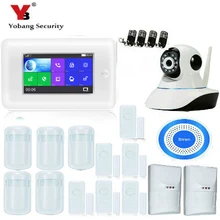 GSM GPRS домашняя сигнализация s безопасность Android IOS приложение управление сенсорный экран умный дом Охранная сигнализация система датчик движения домашних животных