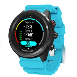 NORTH EDGE reloj inteligente para hombre, pulsera con GPS, brújula, resistente al agua, para buceo, 50M, ritmo cardíaco, Fitness, para exteriores
