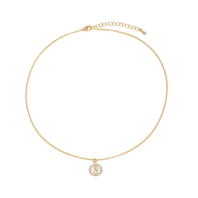 Цепочка с подвеской в виде монеты для женщин и девочек|Ожерелья подвеской| |