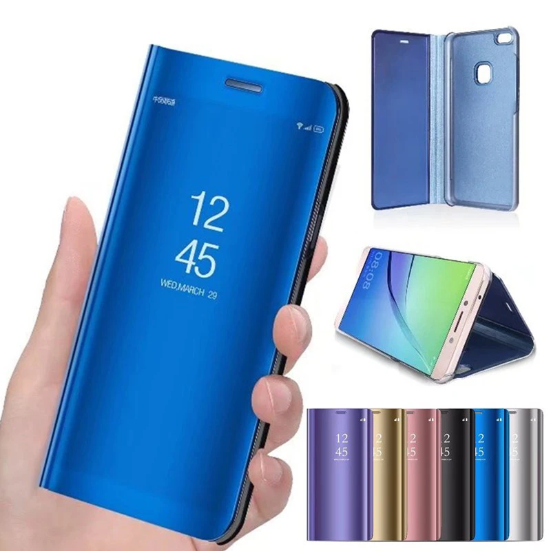 Умный зеркальный чехол для Samsug Galaxy A50 A40 A70 A20E прозрачный кожаный флип samsung A 50 70 40 20E