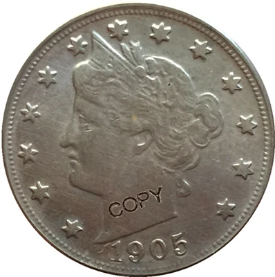 1905 США 32 монеты LIBERTY HEAD никель пять центов копии монет - Цвет: 1905