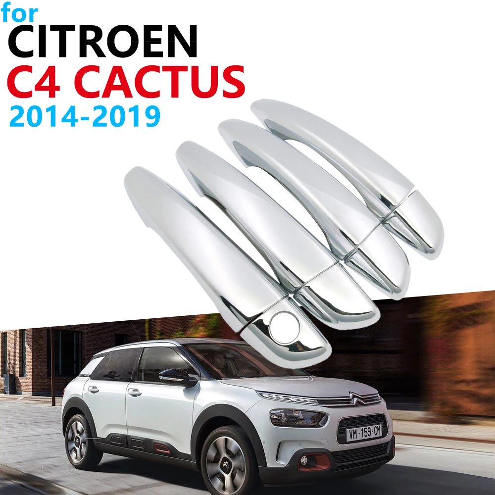 Роскошный хромированный Внешний чехол для ручки набор Citroen C4 кактус 2014 ~ 2019