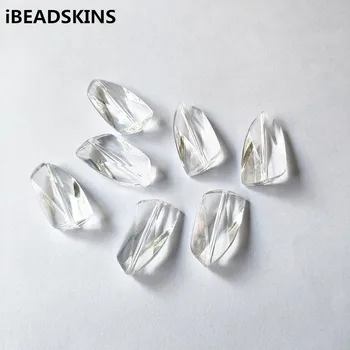 

New arrival! 28x16mm 220pcs Clear acrylic Faceted Twist shape Beads for Necklace,Earrings parts,hand Made Jewelry DIY