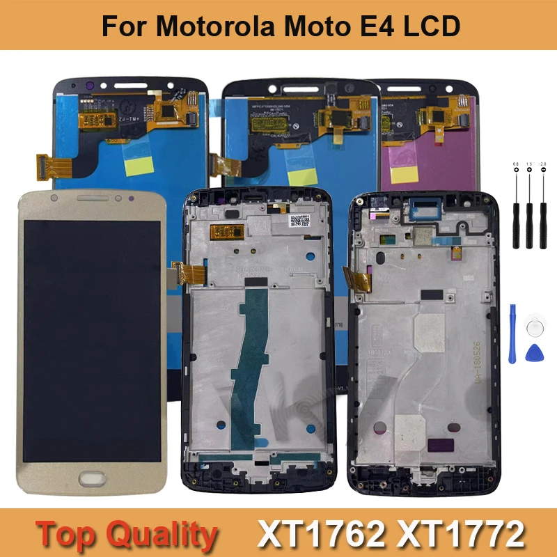 

5.0"For Motorola Moto E4 XT1762 XT1772 Panel LCD Display Touch Screen Digitizer Assembly With Frame Replacement Tools