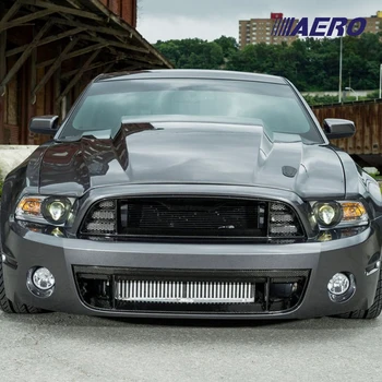 

For Ford Mustang 2010 2011 2012 2013 2014 Cowl CJ A43 Style Aero Fiberglass Carbon Fiber Hood Engine Cover Lid Bonnet Scoop