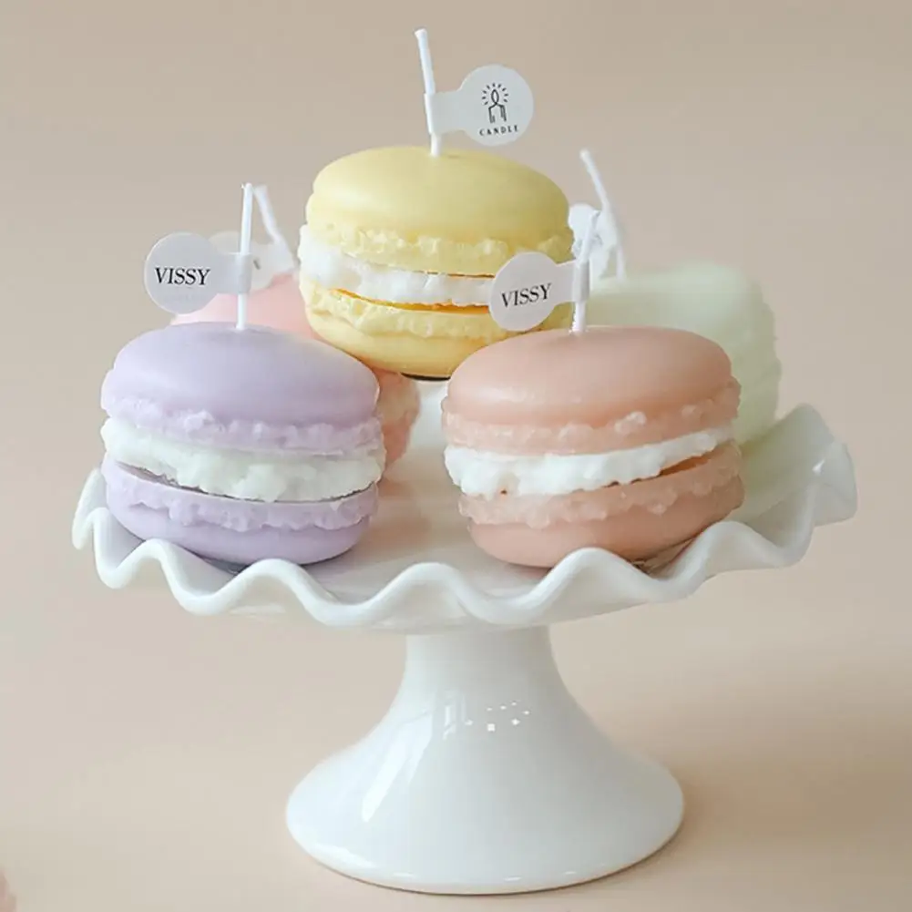 Household Candle Attractive Scented Candle Macaron Shape Aromatherapy