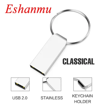 

Eshanmu 2020 New Usb Flash Drive Free Keychain 8GB 16GB 32GB 64GB Real Capacity DIY Logo For Over 10PCS Hot Sale Promotion!!!