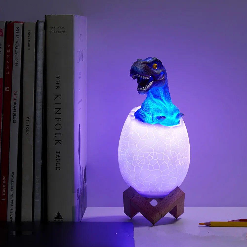 Сенсорный датчик ночник 16 светодиодный цвет яйцо динозавра прикроватная лампа дистанционное управление 4 режима освещения игрушка Настольная лампа с зарядкой