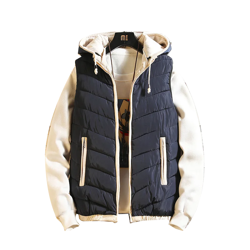

Vest men's new fashion autumn warm sleeveless coat men's winter hooded vest men's vest fashion casual coat large size S-XXXL