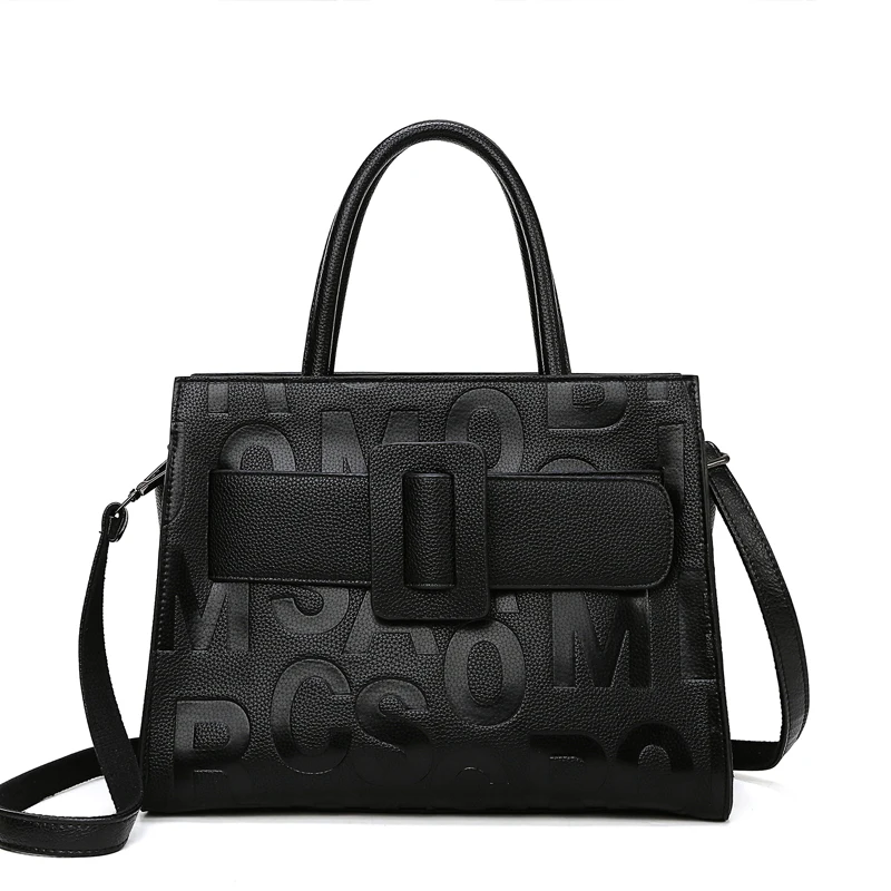 Women Shoulder Leather Bag Fashion Handbag Retro Embossing Leather Ladies Shoulder Bag Large Tote Purse Women Handbag Tote Bag