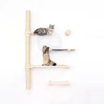 

Solid Wood Wall-mounted Cat Climbing Frame, Cat Climbing Ladder, Strong And Durable Cat Crawling Tool