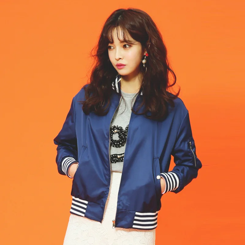

2018 Spring New Style Printed Casual Short Jacket Women's Loose-Fit Baseball Uniform Jacket Fashion