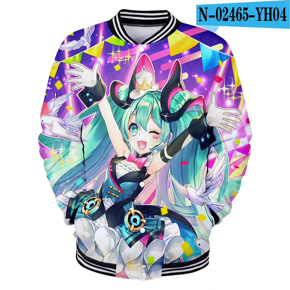 Бейсбольная форма Hatsune Miku, мужские весенние повседневные бейсбольные куртки Harajuku, большие размеры для мужчин, уличная одежда большого размера, осень - Цвет: F