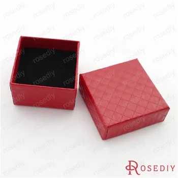 

Wholesale 5*5*3cm Red Square Paper Small Size Jewelry Packing Box for earrings and rings 1 piece(JM7010)