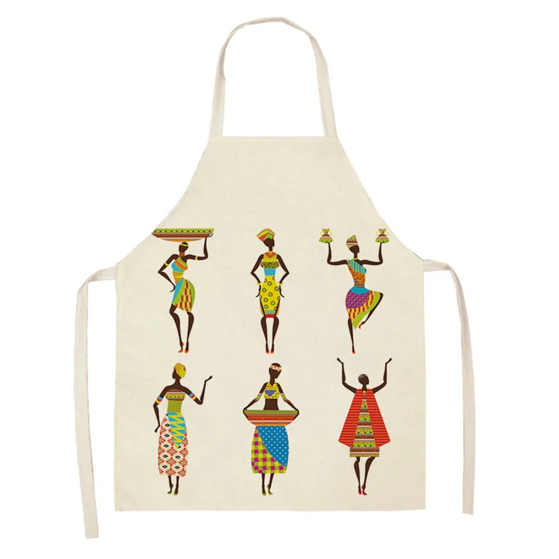 Indigenous People Pattern Aprons Kitchen Aprons for Women Home Decor Cotton Linen Sleeveless Apron Cooking Baking Waist Bib