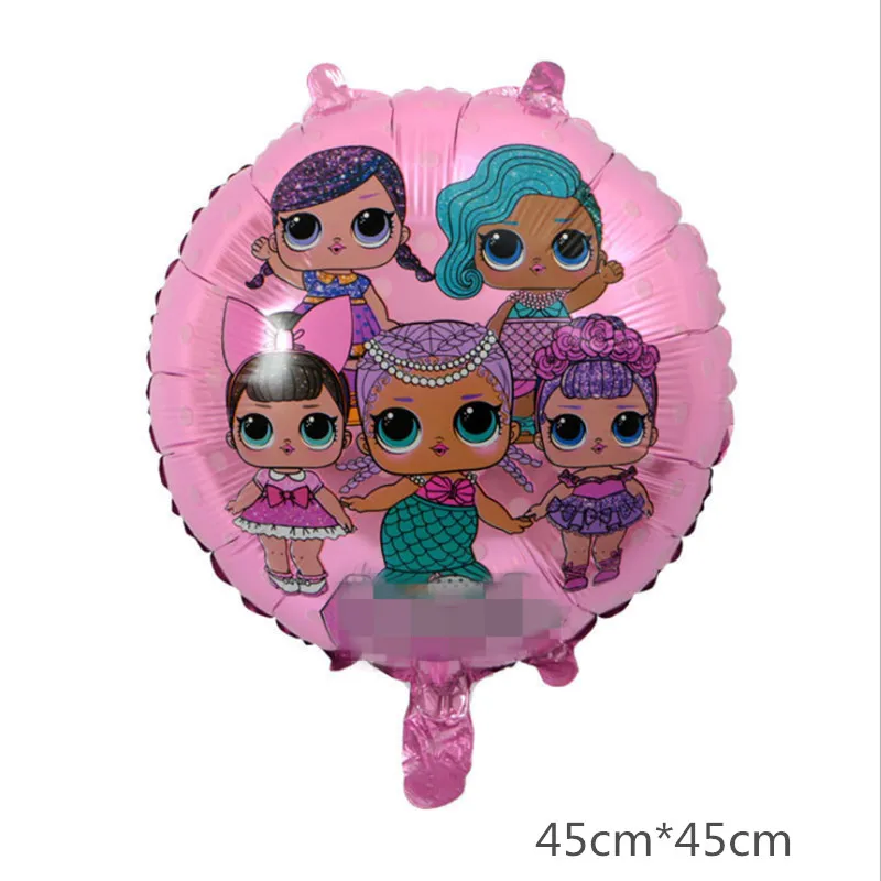 1 кукла-сюрприз принцесса воздушный шар для детского дня рождения украшение гелиевый алюминиевый шар - Цвет: Серебристый