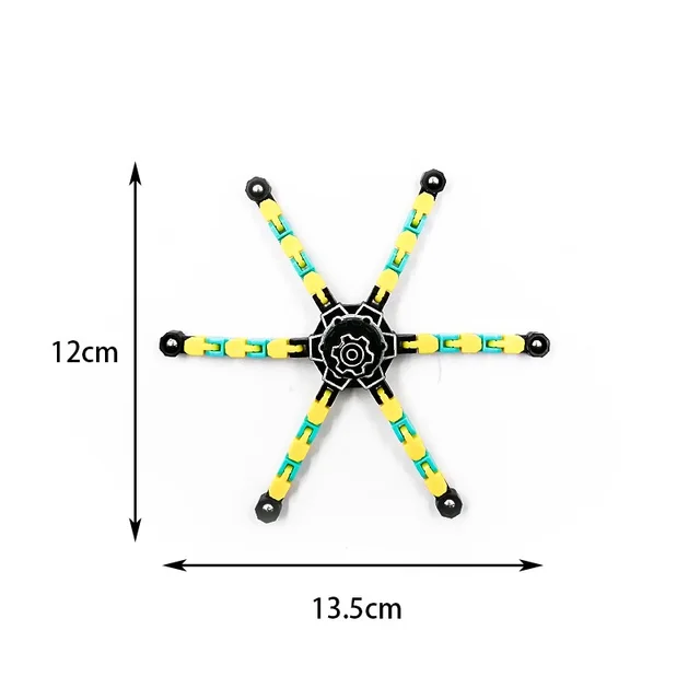 Mechanical Fingertip Gyro Rotation DIY Decompression Stress Elimination Deformation Chain Children's Creative Puzzle Robot Toy 4