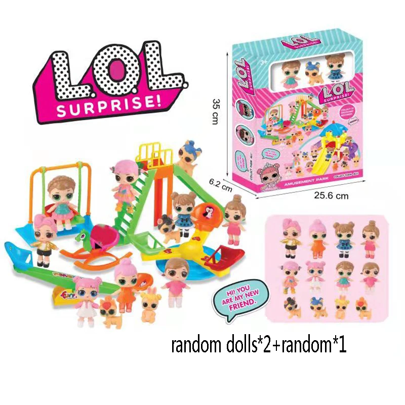 

LoL Surprise Dolls Amusement Park Toy with 2pcs Original Action Figure Lol Surprise Dolls Toys Set Children Girls Birthday Gifts