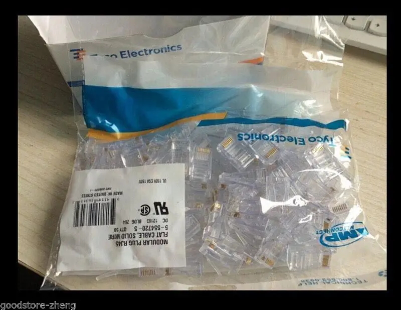 100PCS/LOT AMP High Quality Crystal CAT5e RJ45 Plug Connector Network Connector 100PCS/LOT AMP High Quality Crystal CAT5e RJ45 Plug Connector Network Connector