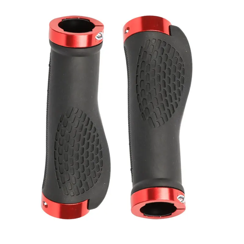 Bike Handlebar Grip Rubber End Cap Aluminium Alloy Lock Antiskid