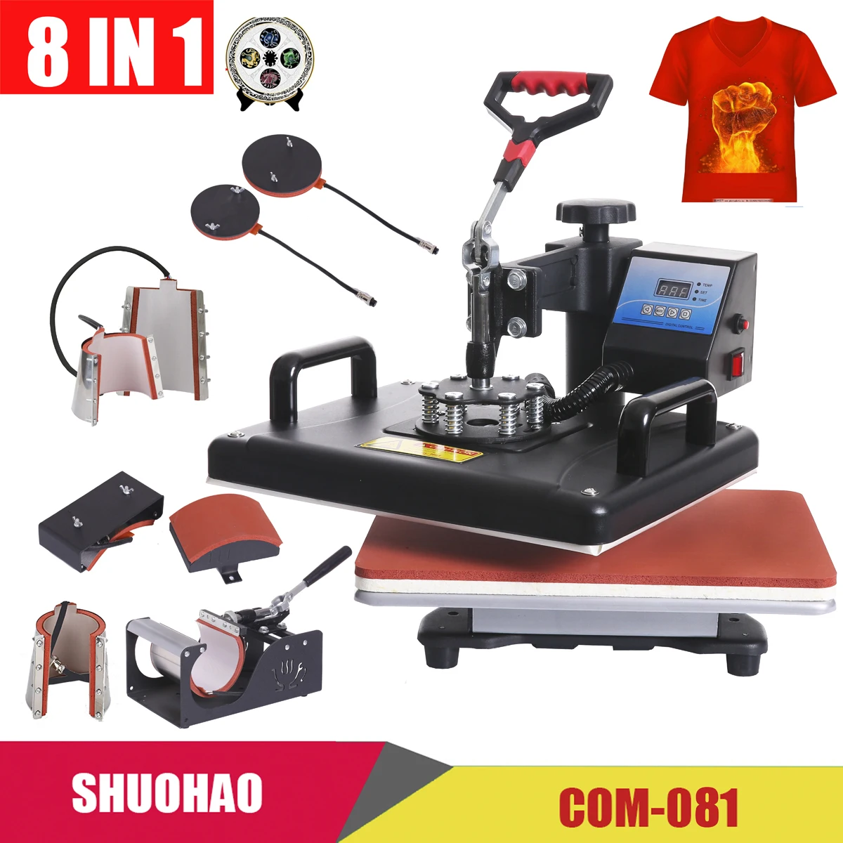 15"x15" Combo T-Shirt Heat Press Transfer Machine Sublimation Printer UK 