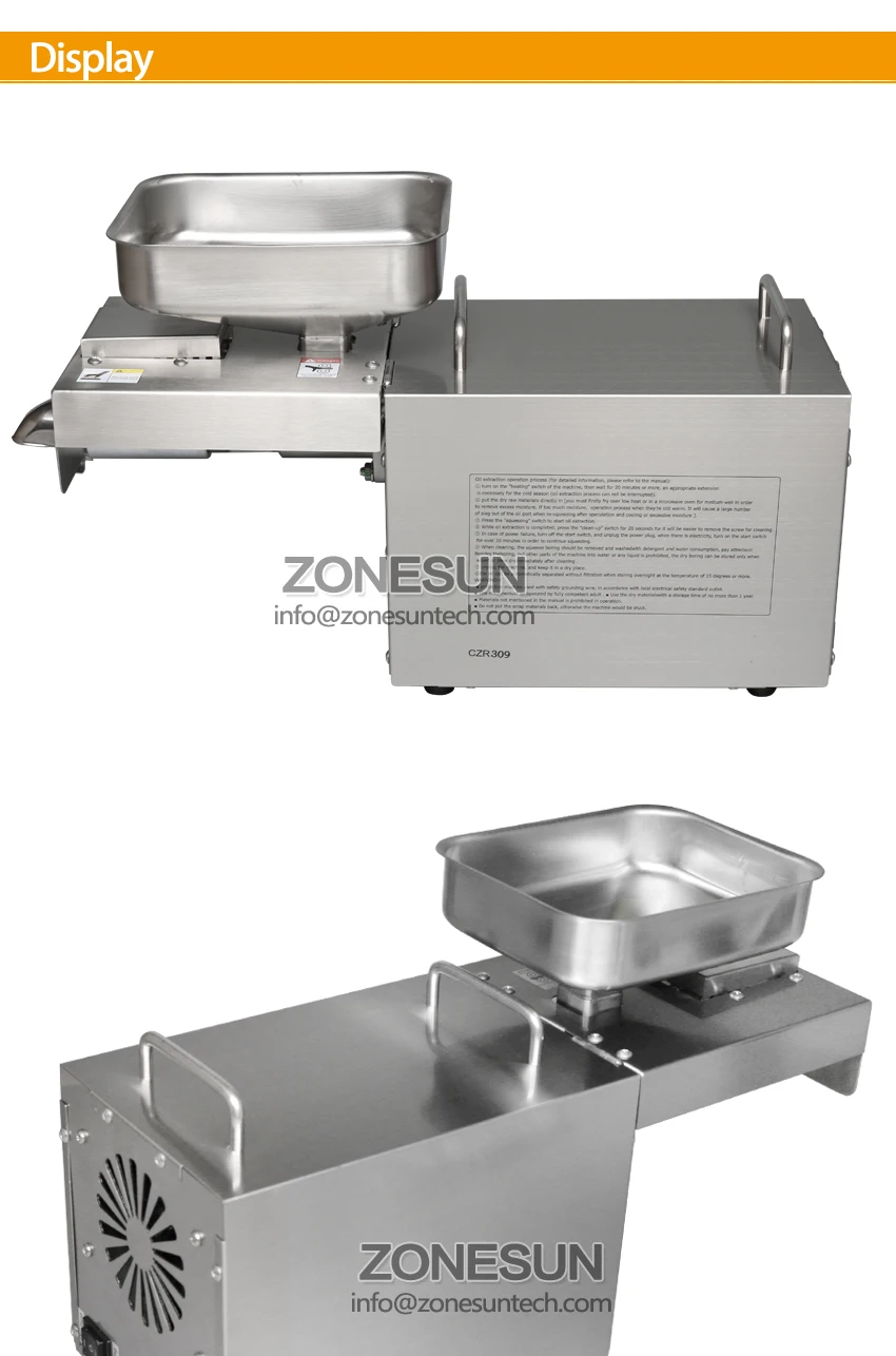 ZONESUN CT-309 машина для прессования семян орехов из нержавеющей стали пресс для масла er пресс машина