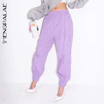

SHENGPALAE 2020 Vintage Patchwork Joggers Sweatpants Harajuku Woman Trousers Elastics Elastic Waist Versatile Pants ZA4116