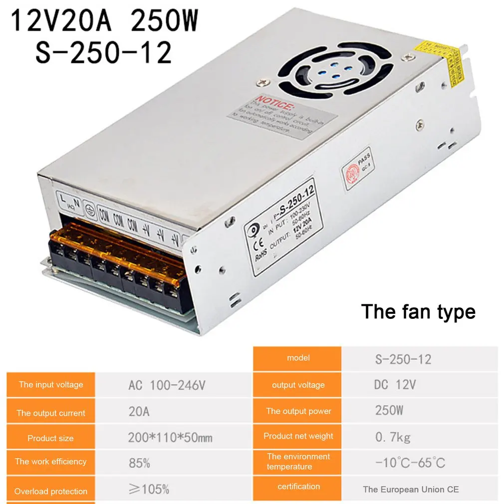 Переключение Питание DC12V 1A 1.25A 2A 2.5A 3A 3.2A 4.2A 5A 6A AC 220V DC/DC 12 вольт AC-DC 12 V для 12 V Светодиодные ленты